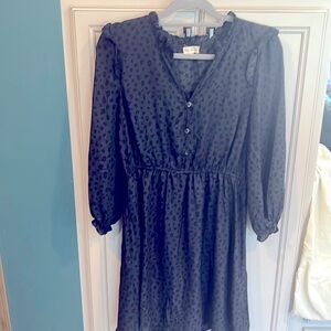 Navy and Black animal print dress